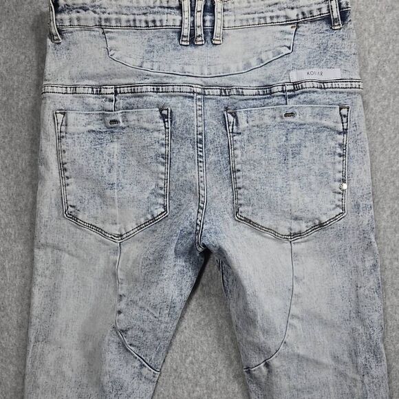 David Kollar Jeans Skinny 30x32 Rock Star Distressed Acid Wash - Picture 9 of 13